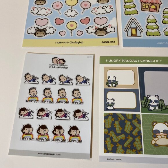 Hubman And Chubgirl Stickers Set Winter Camera Panda Rainbows Love Is Floating - Picture 4 of 6